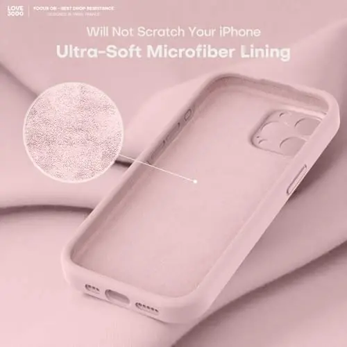 LOVE 3000 iPhone 15 Pro uchun mo'ljallangan g'ilof, [Yumshoq tirnalishga qarshi mikrofiber astar] bilan Premium silikon, erkaklar ayollar qizlar uchun zarbga chidamli himoya telefon g'ilofi 6.1