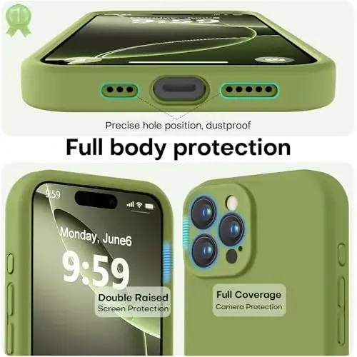 LOVE 3000 iPhone 16 Pro Max Kılıf için Tasarlandı, [Yumuşak Çizilmez Mikrofiber Astar] ile Premium Silikon, Erkekler Kadınlar Kızlar için Darbeye Dayanıklı Koruyucu Telefon Kılıfı 6.9
