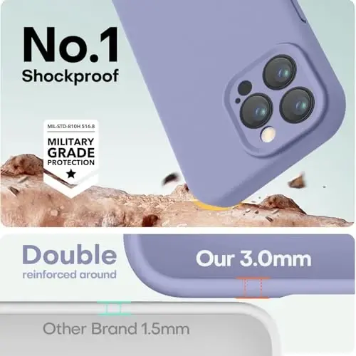 LOVE 3000 iPhone 16 Pro Max uchun g'ilof, Premium silikon, [Yumshoq chizishga qarshi mikrofiber astar] Zarbadan himoya qiluvchi telefon g'ilofi erkaklar ayollar qizlar uchun 6,9