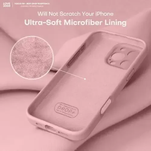 LOVE 3000 iPhone 16 Pro Max uchun mo'ljallangan g'ilof, Premium silikon [Yumshoq tirnalishga qarshi mikrofiber astar] Zarbadan himoya qiluvchi telefon g'ilofi erkaklar ayollar qizlar uchun 6,9