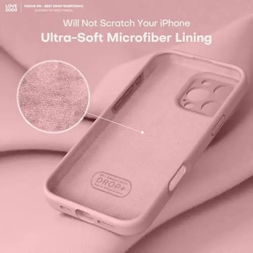 LOVE 3000 iPhone 16 Pro Max uchun mo'ljallangan g'ilof, Premium silikon [Yumshoq tirnalishga qarshi mikrofiber astar] Zarbadan himoya qiluvchi telefon g'ilofi erkaklar ayollar qizlar uchun 6,9