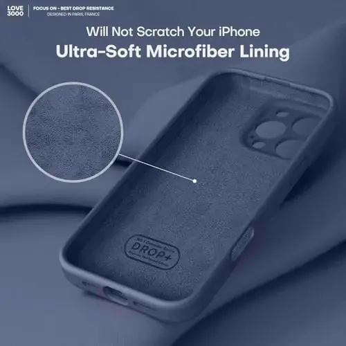 LOVE 3000 iPhone 16 Pro Max uchun mo'ljallangan g'ilof, Premium silikon [Yumshoq tirnalishga qarshi mikrofiber astar] Zarbadan himoya qiluvchi telefon g'ilofi erkaklar ayollar qizlar uchun 6,9