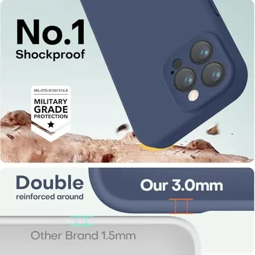 LOVE 3000 iPhone 16 Pro Max uchun mo'ljallangan g'ilof, Premium silikon [Yumshoq tirnalishga qarshi mikrofiber astar] Zarbadan himoya qiluvchi telefon g'ilofi erkaklar ayollar qizlar uchun 6,9