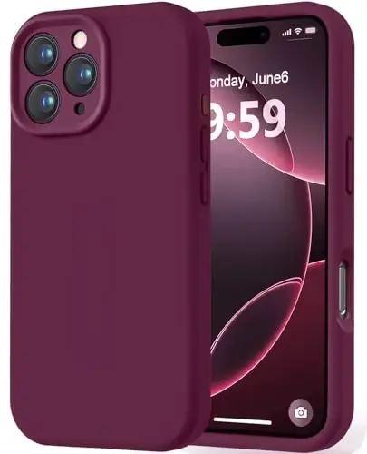 LOVE 3000 iPhone 16 Pro Max uchun mo'ljallangan g'ilof, Premium silikon, [Yumshoq tirnalishga qarshi mikrofiber astar] Zarbadan himoya qiluvchi telefon g'ilofi erkaklar ayollar qizlar uchun 6.9