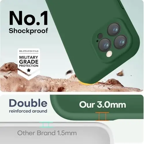 LOVE 3000 iPhone 16 Pro Max uchun mo'ljallangan g'ilof, [Yumshoq tirnalishga qarshi mikrofiber astar] bilan Premium silikon, erkaklar ayollar qizlar uchun zarbga chidamli himoya telefon g'ilofi 6.9
