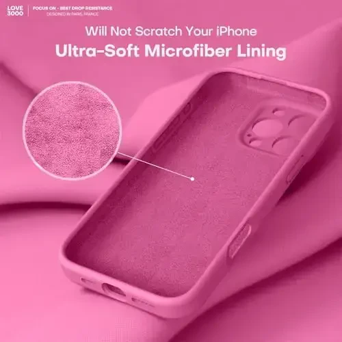 LOVE 3000 iPhone 16 Pro uchun mo'ljallangan g'ilof, Premium silikon [Yumshoq chizishga qarshi mikrofiber astar] Zarba o'tkazmaydigan himoya telefon g'ilofi erkaklar ayollar qizlar uchun 6.3