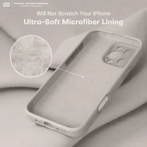 LOVE 3000 iPhone 16 Pro uchun mo'ljallangan g'ilof, Premium silikon [Yumshoq chizishga qarshi mikrofiber astar] Zarbadan himoya qiluvchi telefon g'ilofi erkaklar ayollar qizlar uchun 6,3