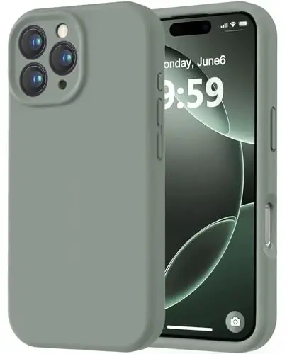 LOVE 3000 iPhone 16 Pro uchun mo'ljallangan g'ilof, Premium silikon [Yumshoq tirnalishga qarshi mikrofiber astar] Zarba o'tkazmaydigan himoya telefon g'ilofi erkaklar ayollar qizlar uchun 6,3