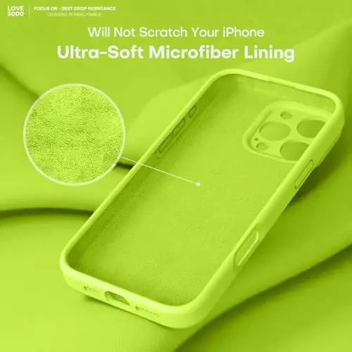 LOVE 3000 iPhone 16 Pro uchun mo'ljallangan g'ilof, Premium silikon [Yumshoq tirnalishga qarshi mikrofiber astar] Zarba o'tkazmaydigan himoya telefon g'ilofi erkaklar ayollar qizlar uchun 6,3