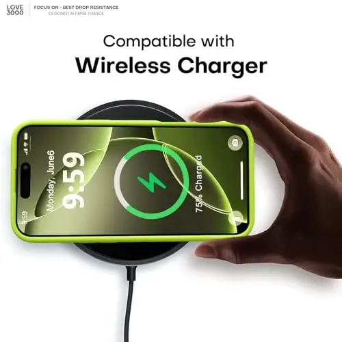 LOVE 3000 iPhone 16 Pro uchun mo'ljallangan g'ilof, Premium silikon [Yumshoq tirnalishga qarshi mikrofiber astar] Zarba o'tkazmaydigan himoya telefon g'ilofi erkaklar ayollar qizlar uchun 6,3