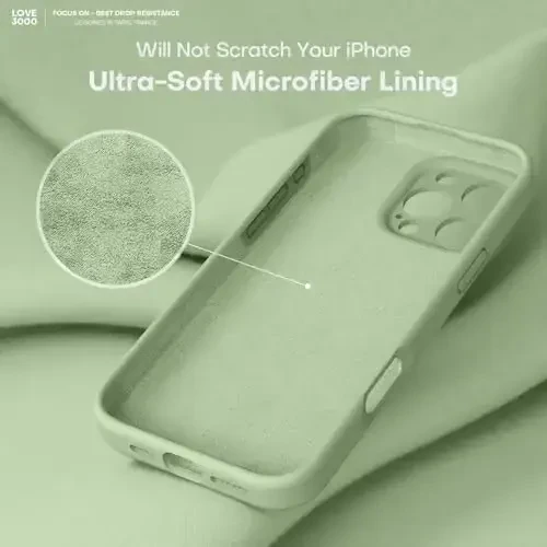 LOVE 3000 iPhone 16 Pro uchun mo'ljallangan g'ilof, Premium silikon [Yumshoq tirnalishga qarshi mikrofiber astar] Zarba o'tkazmaydigan himoya telefon g'ilofi erkaklar ayollar qizlar uchun 6,3