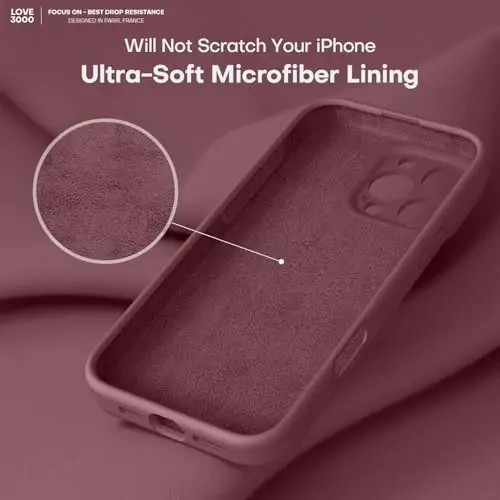 LOVE 3000 iPhone 16 Pro uchun mo'ljallangan g'ilof, Premium silikon [Yumshoq tirnalishga qarshi mikrofiber astar] Zarba o'tkazmaydigan himoya telefon g'ilofi erkaklar ayollar qizlar uchun 6,3