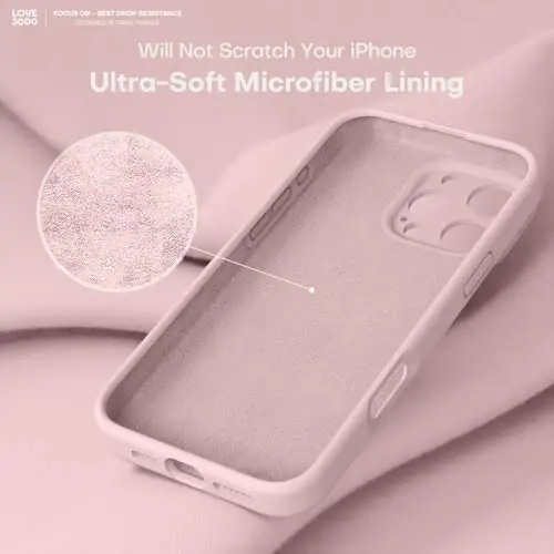 LOVE 3000 iPhone 16 Pro uchun mo'ljallangan g'ilof, Premium silikon [Yumshoq tirnalishga qarshi mikrofiber astar] Zarbadan himoya qiluvchi telefon g'ilofi erkaklar ayollar qizlar uchun 6,3