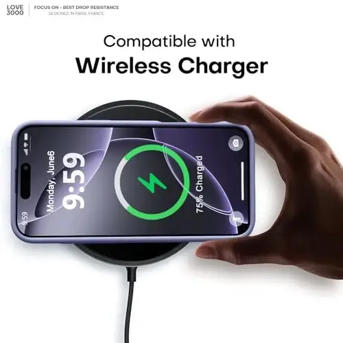 LOVE 3000 iPhone 16 Pro uchun mo'ljallangan g'ilof, Premium silikon [Yumshoq tirnalishga qarshi mikrofiber astar] Zarbadan himoya qiluvchi telefon g'ilofi erkaklar ayollar qizlar uchun 6,3