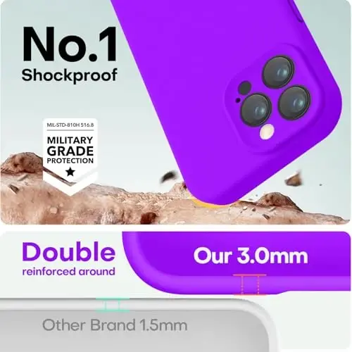 LOVE 3000 iPhone 16 Pro uchun mo'ljallangan g'ilof, Premium silikon [Yumshoq tirnalishga qarshi mikrofiber astar] Zarbadan himoya qiluvchi telefon g'ilofi erkaklar, ayollar, qizlar uchun 6,3