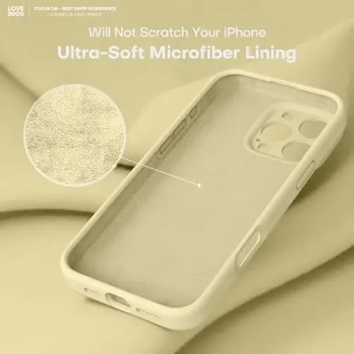 LOVE 3000 iPhone 16 Pro uchun mo'ljallangan g'ilof, Premium silikon, [Yumshoq tirnalishga qarshi mikrofiber astar] Zarbalarga chidamli himoya telefon g'ilofi erkaklar ayollar qizlar uchun 6,3