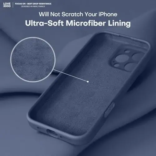 LOVE 3000 iPhone 16 Pro uchun mo'ljallangan g'ilof, Premium silikon, [Yumshoq tirnalishga qarshi mikrofiber astarli] zarbaga chidamli himoya telefon g'ilofi erkaklar ayollar qizlar uchun 6,3