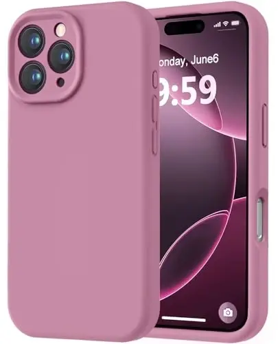 LOVE 3000 iPhone 16 Pro uchun mo'ljallangan g'ilof, [Yumshoq tirnalishga qarshi mikrofiber astar] bilan Premium silikon, erkaklar ayollar qizlar uchun zarbaga chidamli himoya telefon g'ilofi 6,3