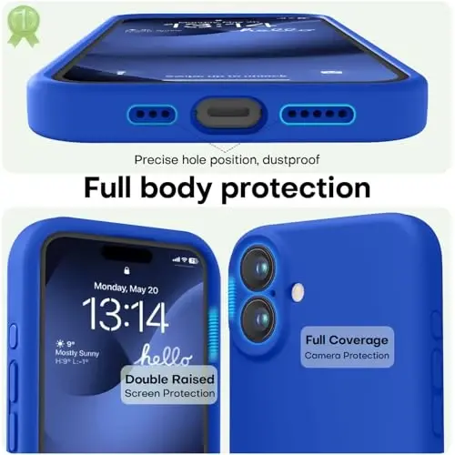 LOVE 3000 iPhone 16 uchun g'ilof, Premium silikon [Yumshoq tirnalishga qarshi mikrofiber astar] Zarbadan himoya qiluvchi telefon g'ilofi erkaklar ayollar qizlar uchun 6.1