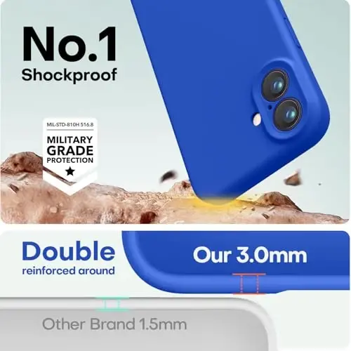 LOVE 3000 iPhone 16 uchun g'ilof, Premium silikon [Yumshoq tirnalishga qarshi mikrofiber astar] Zarbadan himoya qiluvchi telefon g'ilofi erkaklar ayollar qizlar uchun 6.1
