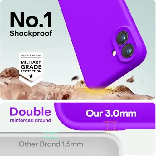 LOVE 3000 iPhone 16 uchun g'ilof, Premium silikon, [Yumshoq tirnalishga qarshi mikrofiber astar] Zarbadan himoya qiluvchi telefon g'ilofi erkaklar ayollar qizlar uchun 6.1