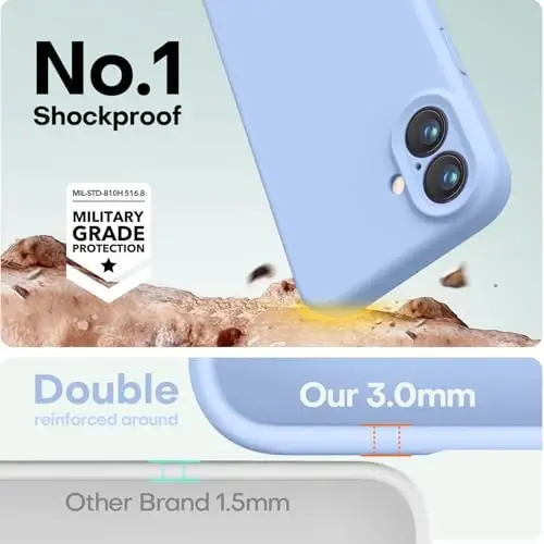 LOVE 3000 iPhone 16 uchun g'ilof, Premium silikon, [Yumshoq tirnalishga qarshi mikrofiber astar] Zarbadan himoya qiluvchi telefon g'ilofi erkaklar ayollar qizlar uchun 6.1