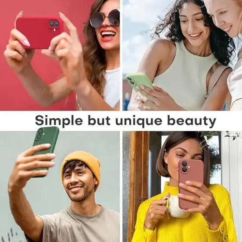 LOVE 3000 iPhone 16 uchun g'ilof, Premium silikon, [Yumshoq tirnalishga qarshi mikrofiber astarli] Zarba o'tkazmaydigan himoya g'ilofi erkaklar ayollar qizlar uchun 6.1