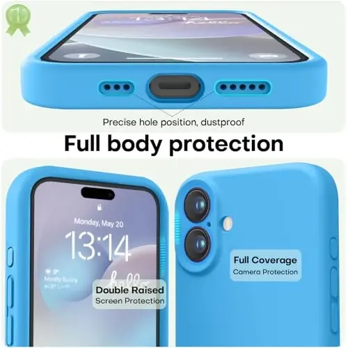 LOVE 3000 iPhone 16 uchun mo'ljallangan g'ilof, Premium silikon [Yumshoq chizishga qarshi mikrofiber astar] Zarba o'tkazmaydigan himoya telefon g'ilofi erkaklar ayollar qizlar uchun 6,1