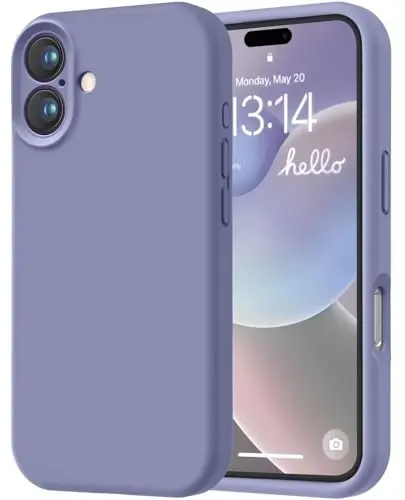 LOVE 3000 iPhone 16 uchun mo'ljallangan g'ilof, Premium silikon [Yumshoq tirnalishga qarshi mikrofiber astar] Zarba o'tkazmaydigan himoya telefon g'ilofi erkaklar ayollar qizlar uchun 6,1