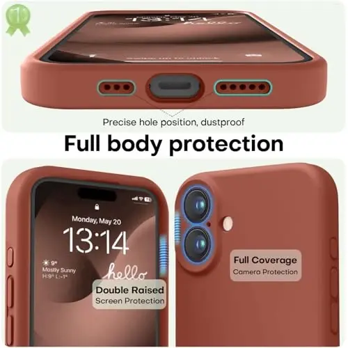 LOVE 3000 iPhone 16 uchun mo'ljallangan g'ilof, Premium silikon [Yumshoq tirnalishga qarshi mikrofiber astar] Zarbadan himoya qiluvchi telefon g'ilofi erkaklar ayollar qizlar uchun 6.1