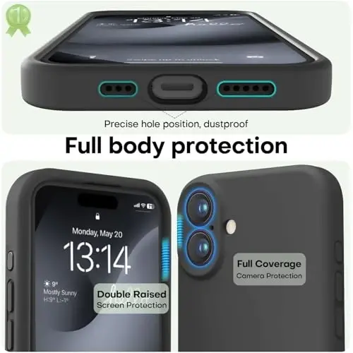 LOVE 3000 iPhone 16 uchun mo'ljallangan g'ilof, premium silikon [Yumshoq tirnalishga qarshi mikrofiber astar] Zarbadan himoya qiluvchi telefon g'ilofi erkaklar, ayollar, qizlar uchun 6.1
