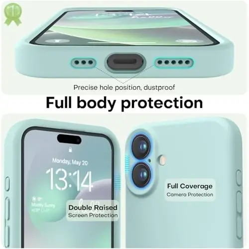 LOVE 3000 iPhone 16 uchun mo'ljallangan g'ilof, [Yumshoq chizishga qarshi mikrofiber astarli] Premium silikon zarbga chidamli himoya telefon g'ilofi erkaklar ayollar qizlar uchun 6.1