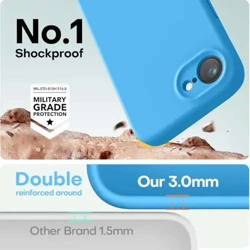 LOVE 3000 iPhone 16e uchun g'ilof, Premium silikon [Yumshoq tirnalishga qarshi mikrofiber astar] Zarbadan himoya qiluvchi telefon g'ilofi erkaklar ayollar qizlar 6.1