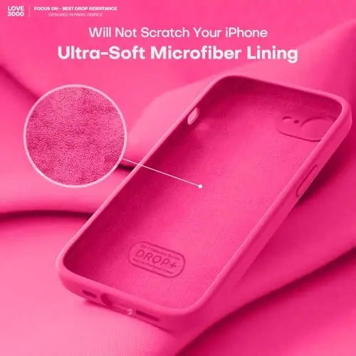 LOVE 3000 iPhone 16e uchun g'ilof, Premium silikon [Yumshoq tirnalishga qarshi mikrofiber astar] zarbaga chidamli himoya telefon g'ilofi erkaklar ayollar qizlar uchun 6.1