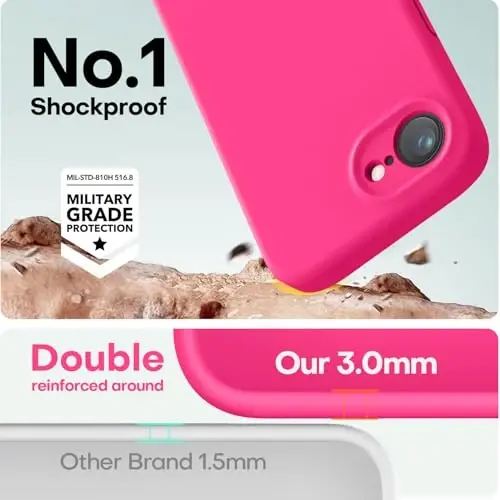 LOVE 3000 iPhone 16e uchun g'ilof, Premium silikon [Yumshoq tirnalishga qarshi mikrofiber astar] zarbaga chidamli himoya telefon g'ilofi erkaklar ayollar qizlar uchun 6.1