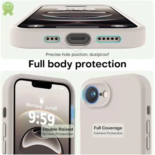 LOVE 3000 iPhone 16e uchun g‘ilof, yuqori sifatli silikon [yumshoq tirnalishga qarshi mikrofiber astar] zarbga chidamli himoya telefon g‘ilofi erkaklar ayollar qizlar 6.1