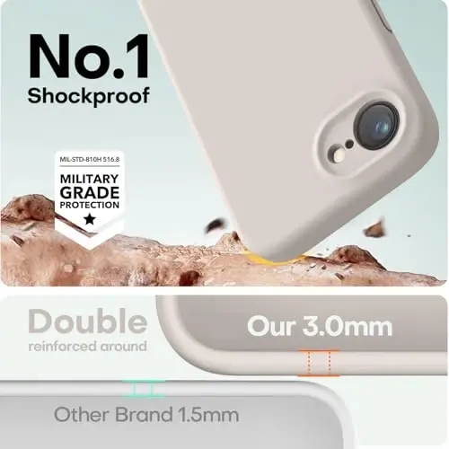 LOVE 3000 iPhone 16e uchun g‘ilof, yuqori sifatli silikon [yumshoq tirnalishga qarshi mikrofiber astar] zarbga chidamli himoya telefon g‘ilofi erkaklar ayollar qizlar 6.1