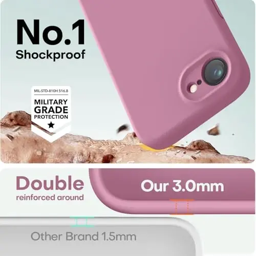 LOVE 3000 iPhone 16e uchun mo'ljallangan g'ilof, Premium silikon [Yumshoq chizishga qarshi mikrofiber astar] Zarba o'tkazmaydigan himoya telefon g'ilofi erkaklar ayollar qizlar uchun 6.1