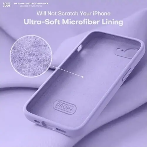 LOVE 3000 iPhone 16e uchun mo'ljallangan g'ilof, Premium silikon, [Yumshoq tirnalishga qarshi mikrofiber astar] Zarba o'tkazmaydigan himoya telefon g'ilofi erkaklar ayollar qizlar uchun 6.1