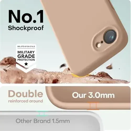 LOVE 3000 iPhone 16e uchun mo'ljallangan g'ilof, Premium silikon [Yumshoq tirnalishga qarshi mikrofiber astar] Zarba o'tkazmaydigan himoya telefon g'ilofi erkaklar ayollar qizlar uchun 6,1