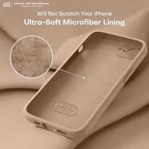 LOVE 3000 iPhone 16e uchun mo'ljallangan g'ilof, Premium silikon [Yumshoq tirnalishga qarshi mikrofiber astar] Zarba o'tkazmaydigan himoya telefon g'ilofi erkaklar ayollar qizlar uchun 6,1