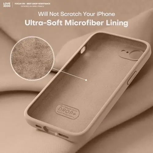 LOVE 3000 iPhone 16e uchun mo'ljallangan g'ilof, Premium silikon [Yumshoq tirnalishga qarshi mikrofiber astar] Zarba o'tkazmaydigan himoya telefon g'ilofi erkaklar ayollar qizlar uchun 6,1
