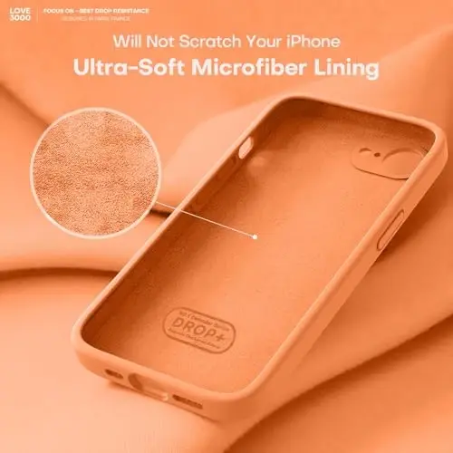 LOVE 3000 iPhone 16e uchun moʻljallangan gʻilof, Premium silikon [Yumshoq tirnalishga qarshi mikrofiber astar] Zarbadan himoya qiluvchi telefon gʻilofi erkaklar ayollar qizlar uchun 6.1