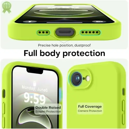 LOVE 3000 iPhone 16e uchun moʻljallangan gʻilof, [Yumshoq chizishga qarshi mikrofiber astar] bilan premium silikon, erkaklar, ayollar va qizlar uchun zarbaga chidamli himoya telefon gʻilofi 6,1