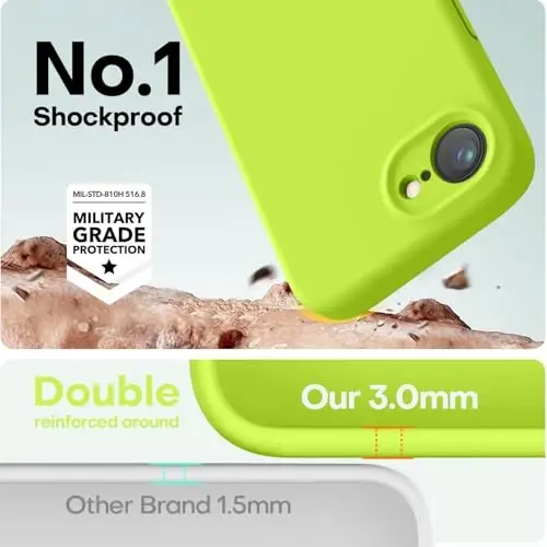 LOVE 3000 iPhone 16e uchun moʻljallangan gʻilof, [Yumshoq chizishga qarshi mikrofiber astar] bilan premium silikon, erkaklar, ayollar va qizlar uchun zarbaga chidamli himoya telefon gʻilofi 6,1