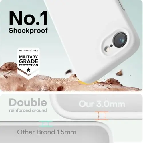 LOVE 3000 iPhone 16e uchun mo'ljallangan g'ilof, [Yumshoq chizishga qarshi mikrofiber astarli] Premium silikon, erkaklar, ayollar va qizlar uchun zarbaga chidamli himoya telefon g'ilofi 6,1