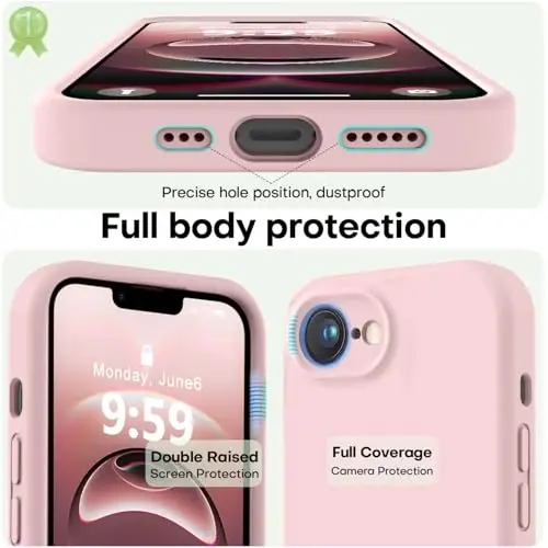 LOVE 3000 iPhone 16e uchun mo'ljallangan g'ilof, [Yumshoq tirnalishga qarshi mikrofiber astar] bilan Premium silikon, erkaklar ayollar qizlar uchun zarbaga chidamli himoya telefon g'ilofi 6.1