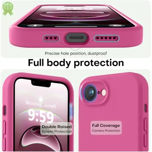 LOVE 3000 iPhone 16e uchun mo'ljallangan g'ilof, [Yumshoq tirnalishga qarshi mikrofiber astar] bilan Premium silikon, erkaklar, ayollar, qizlar uchun zarbaga chidamli himoya telefon g'ilofi 6.1