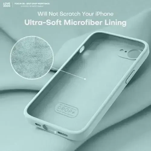 LOVE 3000 iPhone 16e uchun mo'ljallangan g'ilof, [Yumshoq tirnalishga qarshi mikrofiber astar] bilan premium silikon, erkaklar ayollar qizlar uchun zarbaga chidamli himoya telefon g'ilofi 6.1