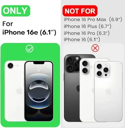 LOVE 3000 iPhone 16e uchun mo'ljallangan g'ilof, [Yumshoq tirnalishga qarshi mikrofiber astar] bilan premium silikon, erkaklar ayollar qizlar uchun zarbaga chidamli himoya telefon g'ilofi 6.1